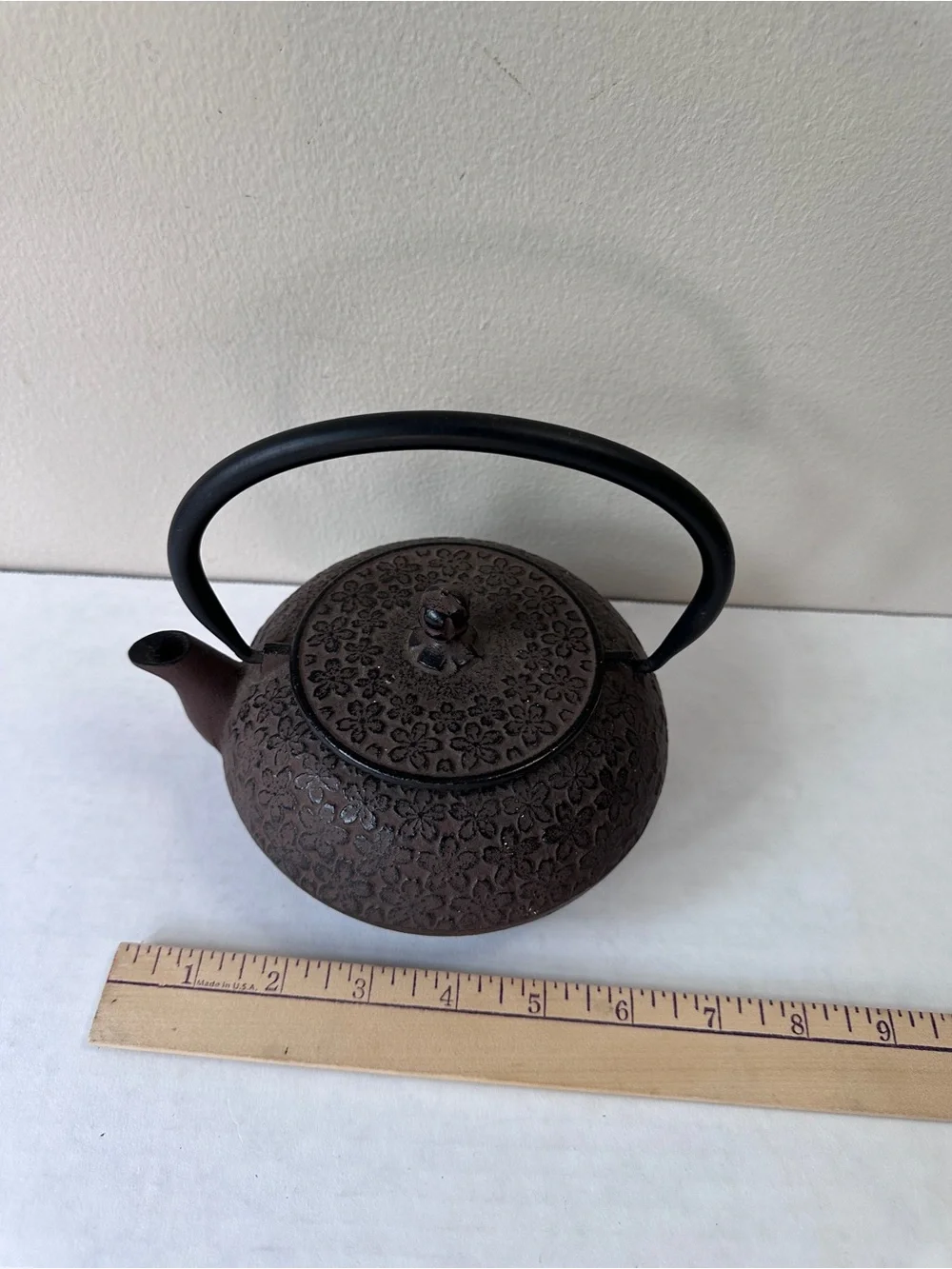 Vintage Japanese Nambu Tekki Cast Iron Tetsubin Teapot Cherry Blossom Sakura